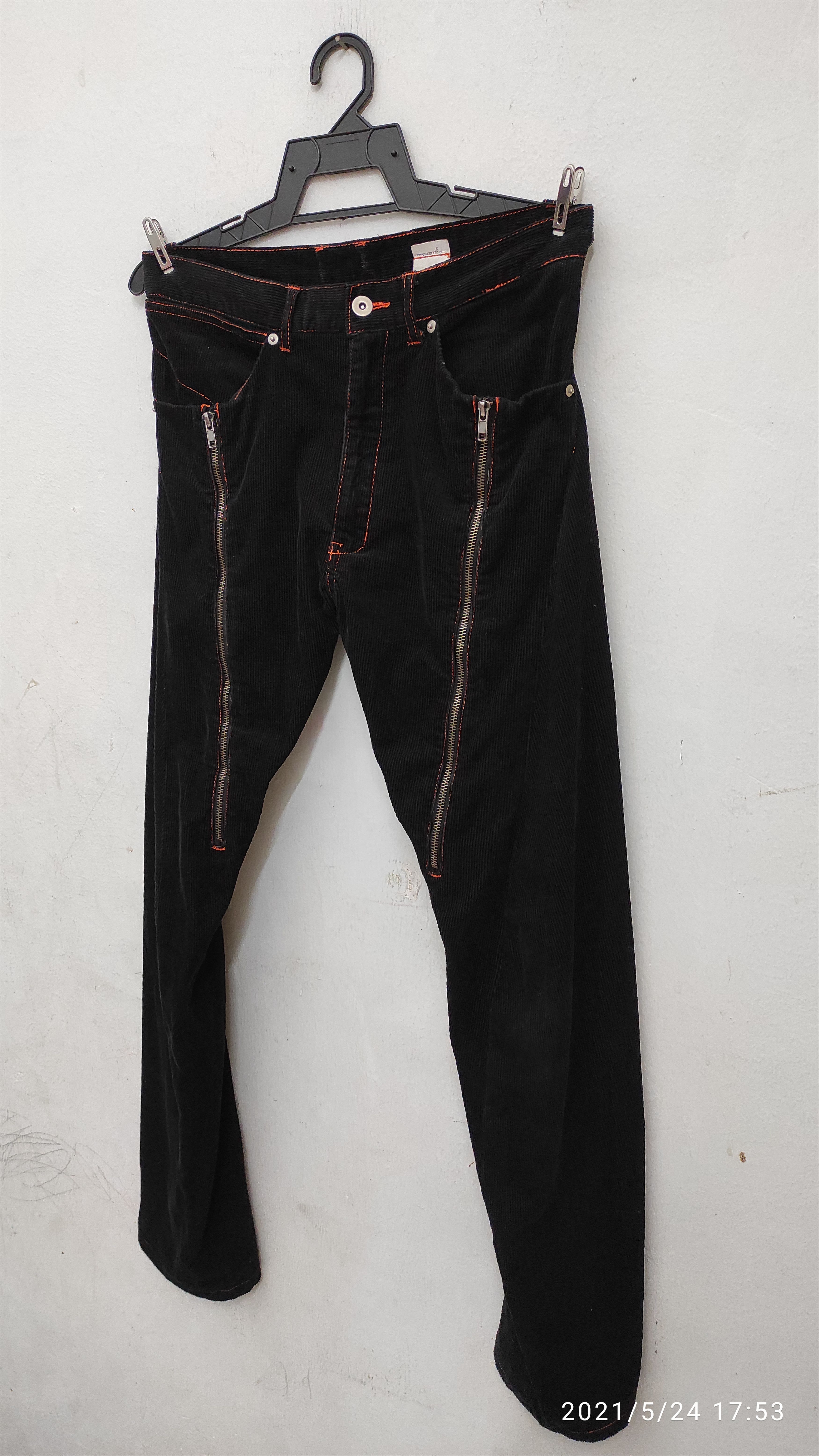 Other POPULARIZATION zipper velvet denim pants Size US 31 - 7 Thumbnail