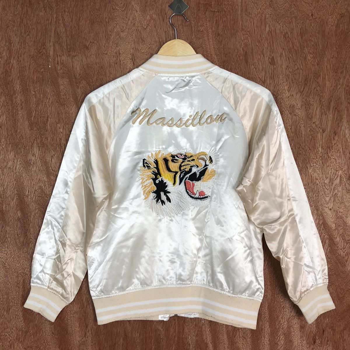 Japanese Brand DL Browny White tiger embroidered Varsity Jacket #1692 Size S / US 4 / IT 40 - 12 Thumbnail
