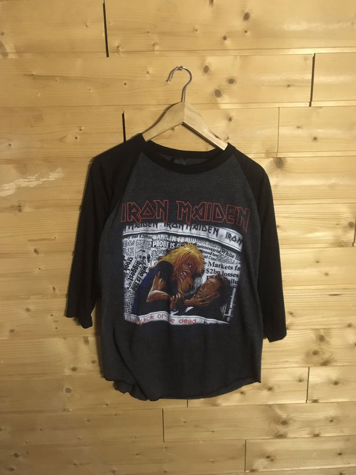 Iron Maiden Rare Vintage Iron Maiden 3/4 half sleeve shirt Size US S / EU 44-46 / 1 - 2 Thumbnail