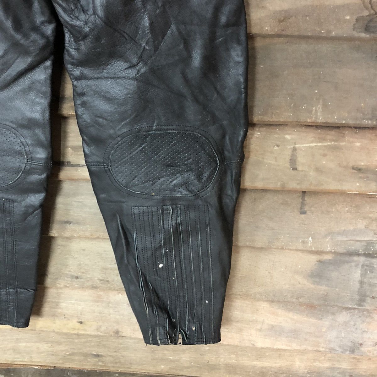 Genuine Leather DL Corin Motors biker Black Leather Pants #6931 Size US 29 - 13 Thumbnail