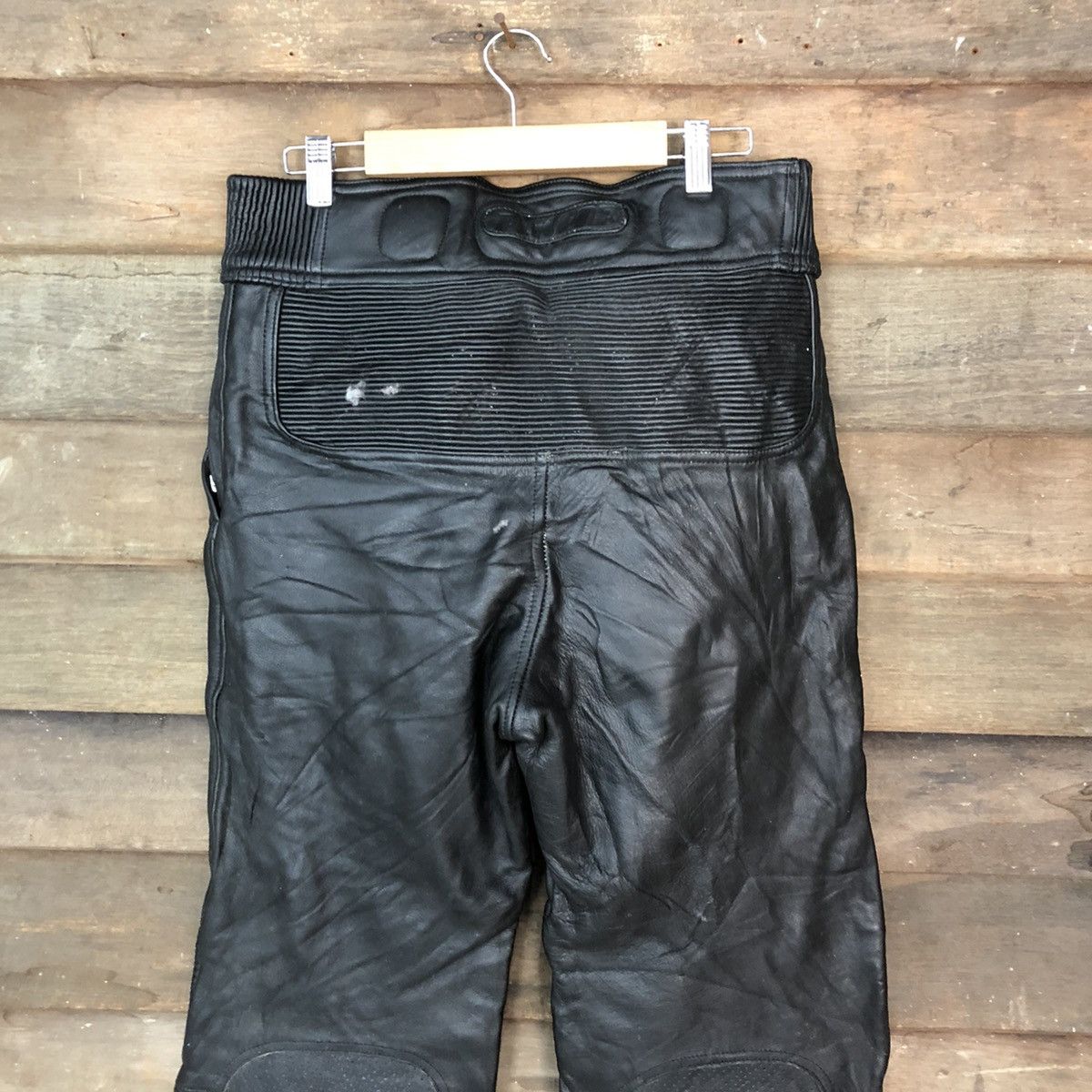 Genuine Leather DL Corin Motors biker Black Leather Pants #6931 Size US 29 - 9 Thumbnail