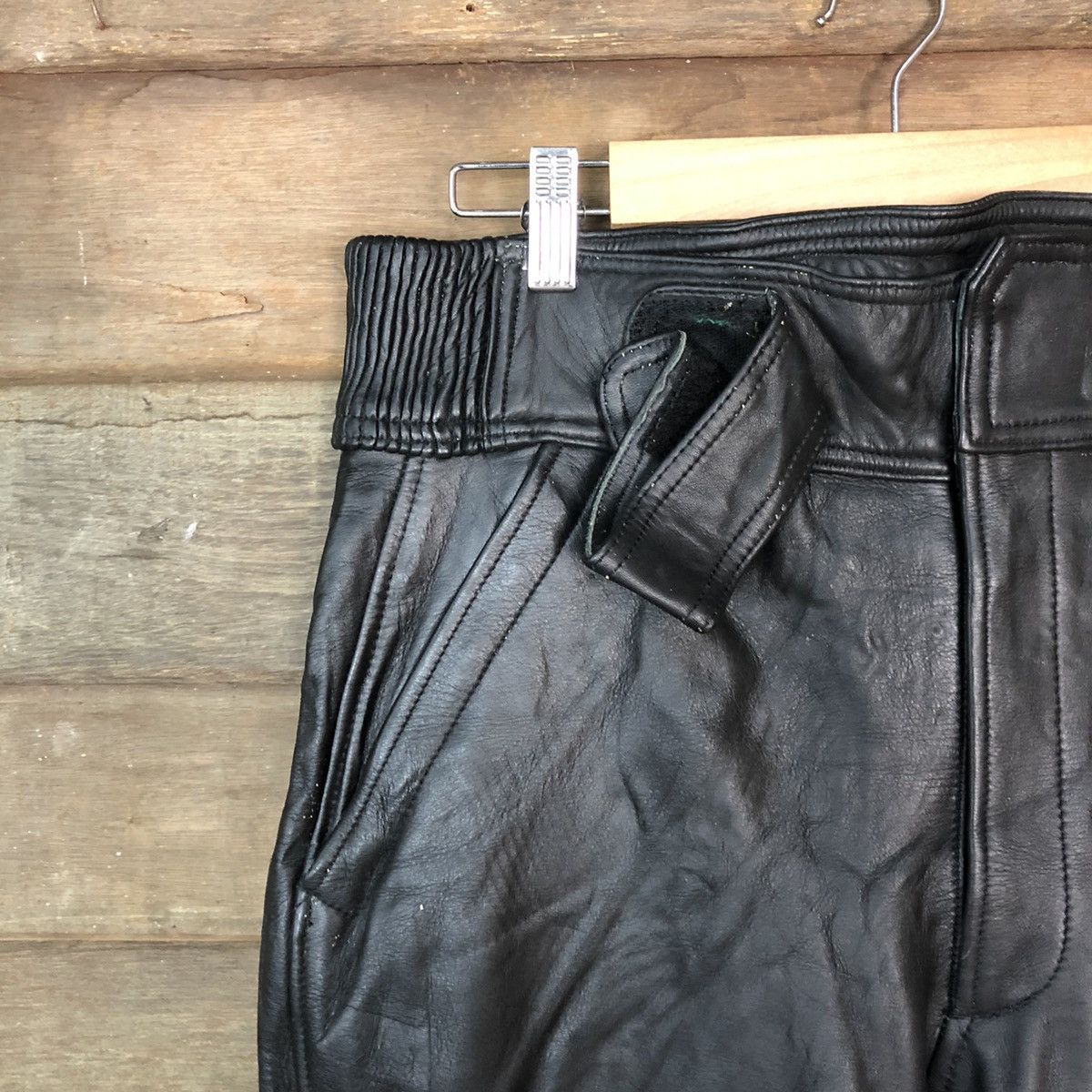 Genuine Leather DL Corin Motors biker Black Leather Pants #6931 Size US 29 - 4 Thumbnail