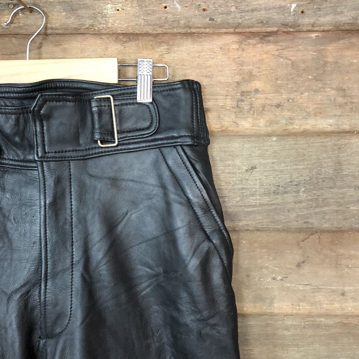 Genuine Leather DL Corin Motors biker Black Leather Pants #6931 Size US 29 - 5 Thumbnail