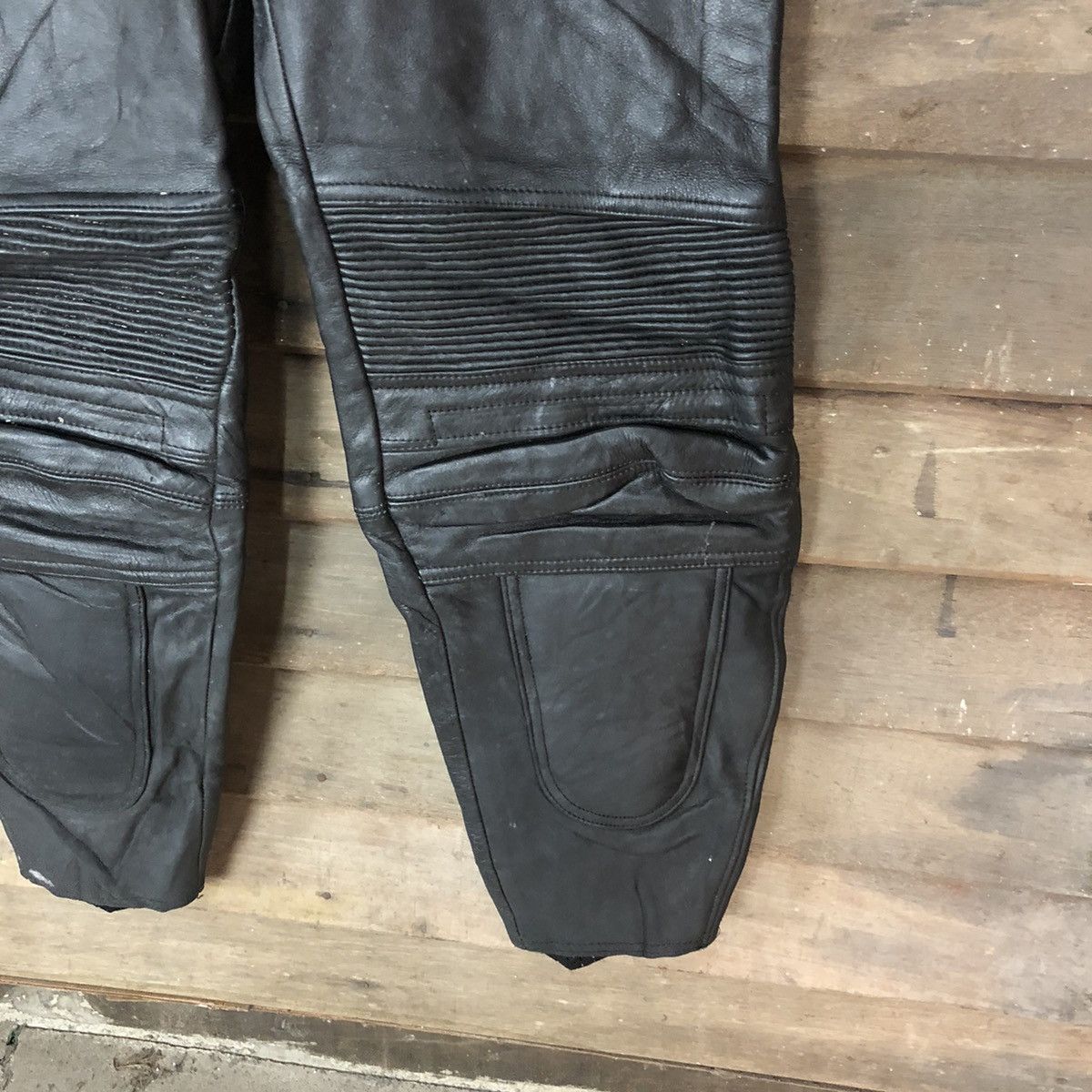 Genuine Leather DL Corin Motors biker Black Leather Pants #6931 Size US 29 - 7 Thumbnail