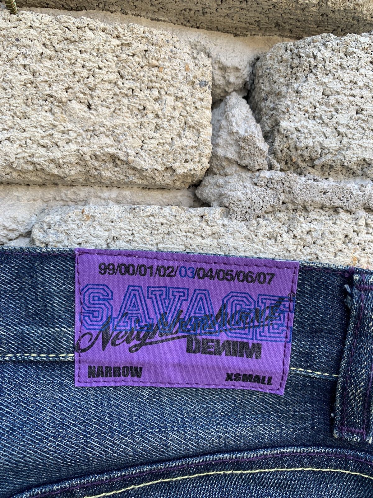 Neighborhood Neighborhood Savage Rips Patchwork 2003 Selvedge Denim Pants Size US 29 - 23 Thumbnail
