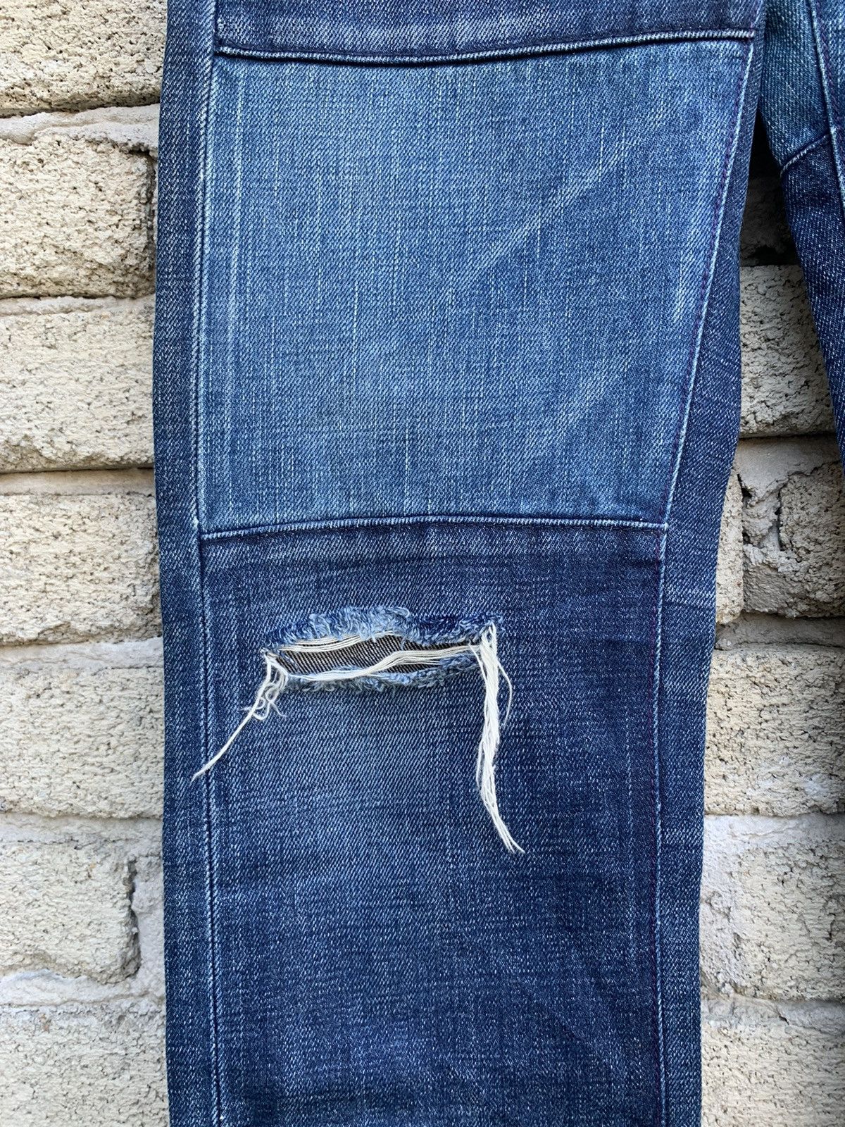 Neighborhood Neighborhood Savage Rips Patchwork 2003 Selvedge Denim Pants Size US 29 - 13 Thumbnail