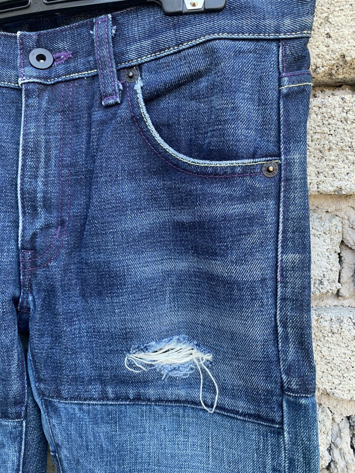 Neighborhood Neighborhood Savage Rips Patchwork 2003 Selvedge Denim Pants Size US 29 - 10 Thumbnail