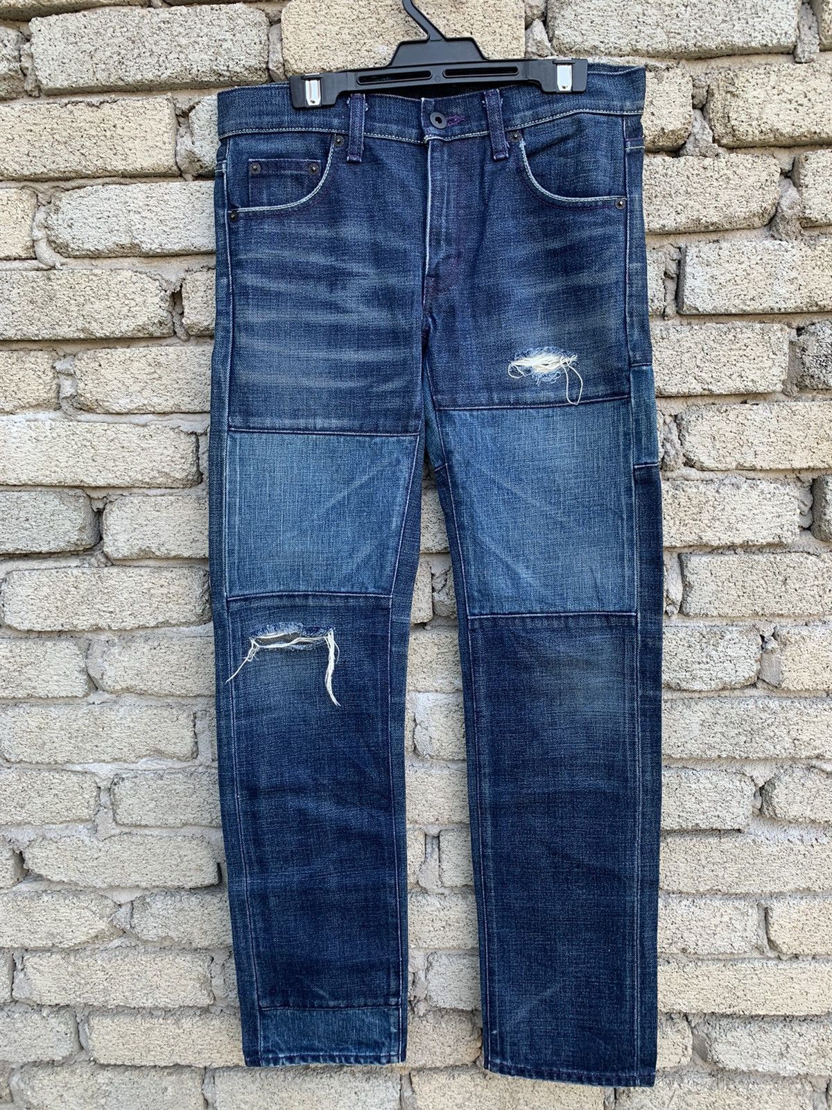 Neighborhood Neighborhood Savage Rips Patchwork 2003 Selvedge Denim Pants Size US 29 - 3 Thumbnail