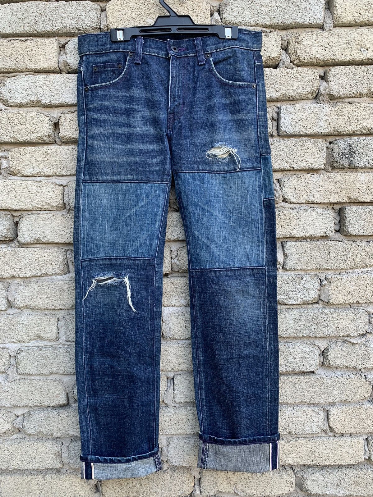 Neighborhood Neighborhood Savage Rips Patchwork 2003 Selvedge Denim Pants Size US 29 - 17 Thumbnail