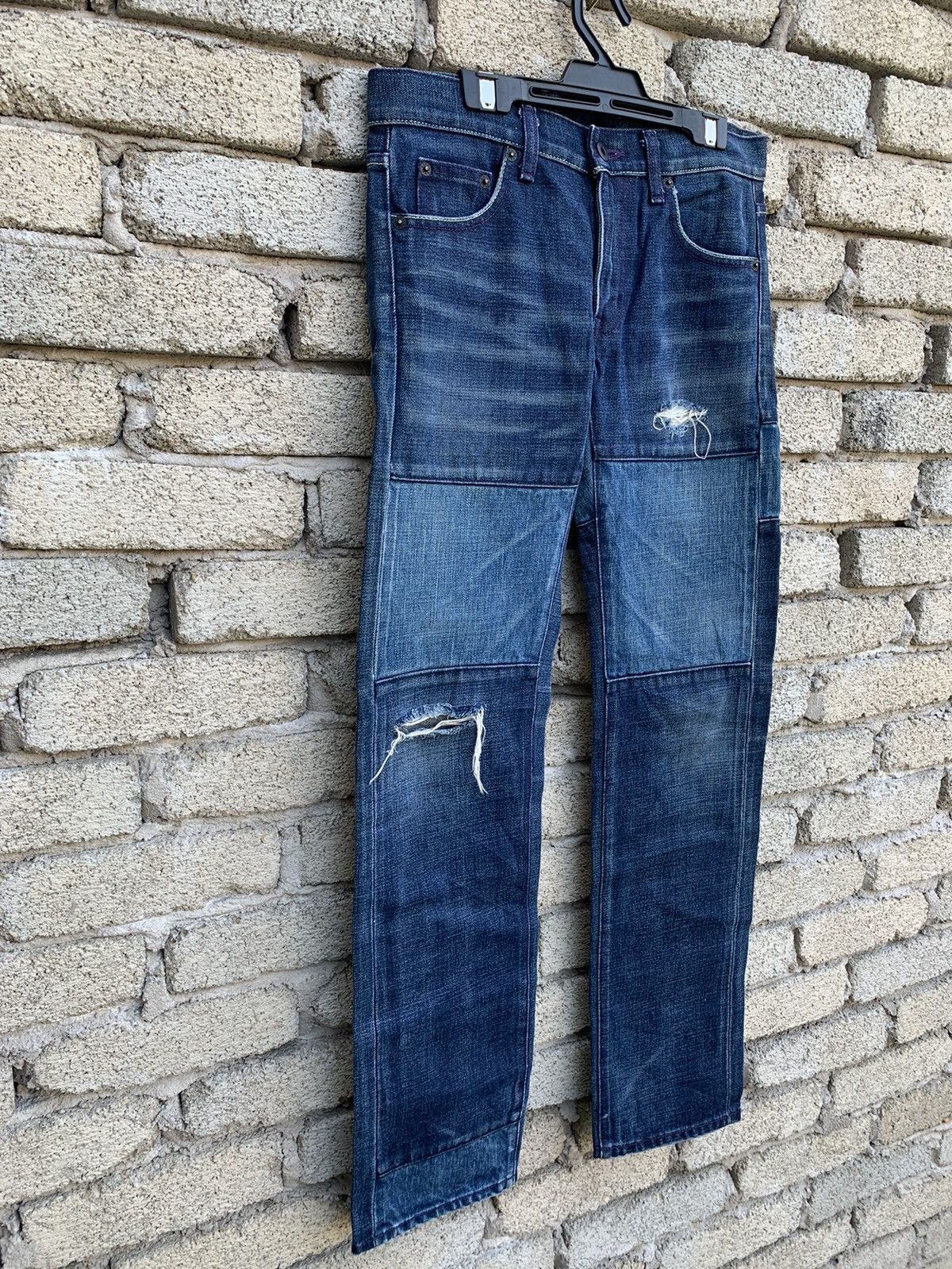 Neighborhood Neighborhood Savage Rips Patchwork 2003 Selvedge Denim Pants Size US 29 - 4 Thumbnail