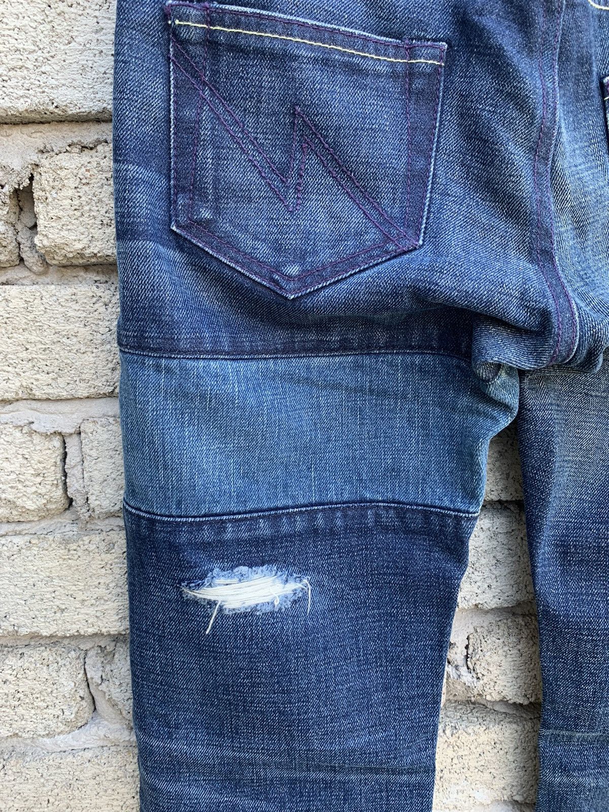 Neighborhood Neighborhood Savage Rips Patchwork 2003 Selvedge Denim Pants Size US 29 - 14 Thumbnail