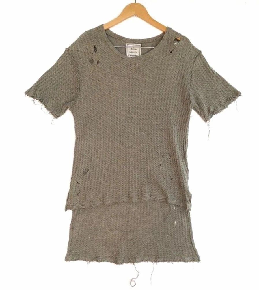 Maison MIHARA YASUHIRO RARE🔥KNIT THRASHED DESIGN FITTING TAILBACK SHIRT Size US L / EU 52-54 / 3 - 1 Thumbnail