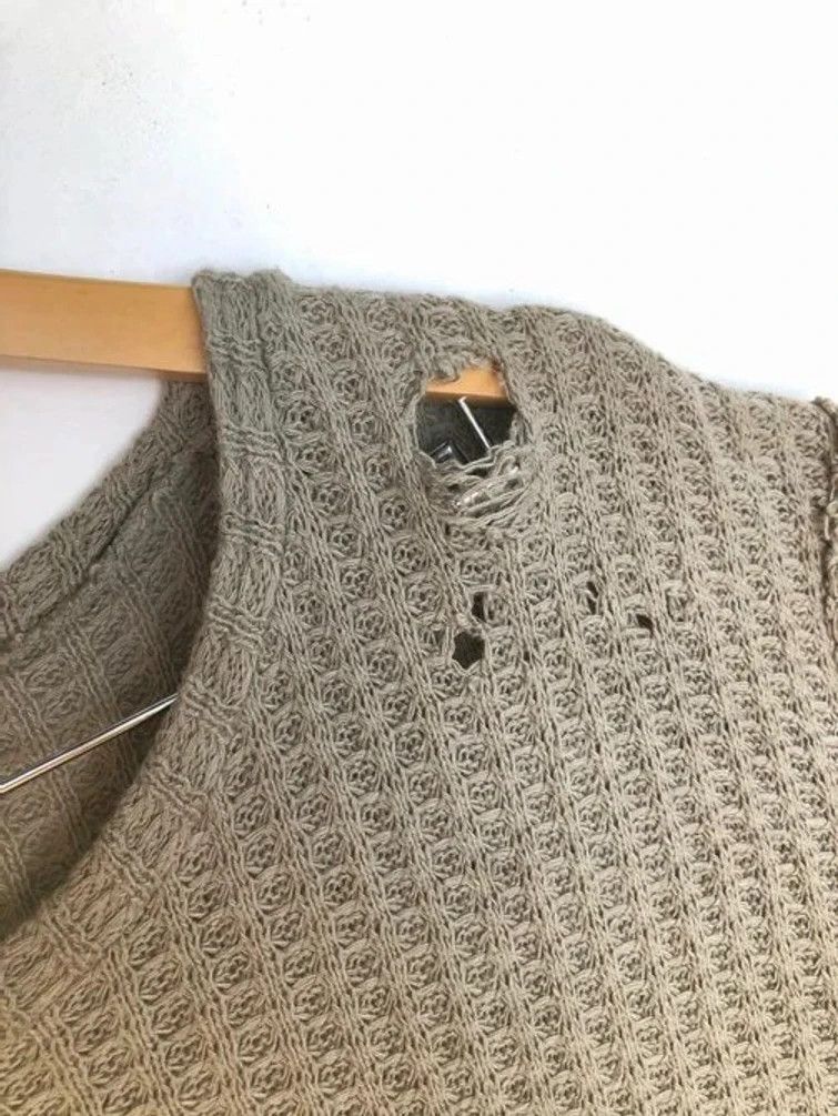 Maison MIHARA YASUHIRO RARE🔥KNIT THRASHED DESIGN FITTING TAILBACK SHIRT Size US L / EU 52-54 / 3 - 4 Thumbnail