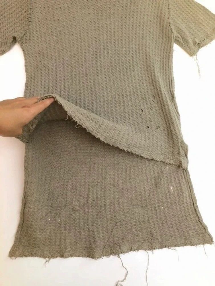 Maison MIHARA YASUHIRO RARE🔥KNIT THRASHED DESIGN FITTING TAILBACK SHIRT Size US L / EU 52-54 / 3 - 14 Thumbnail