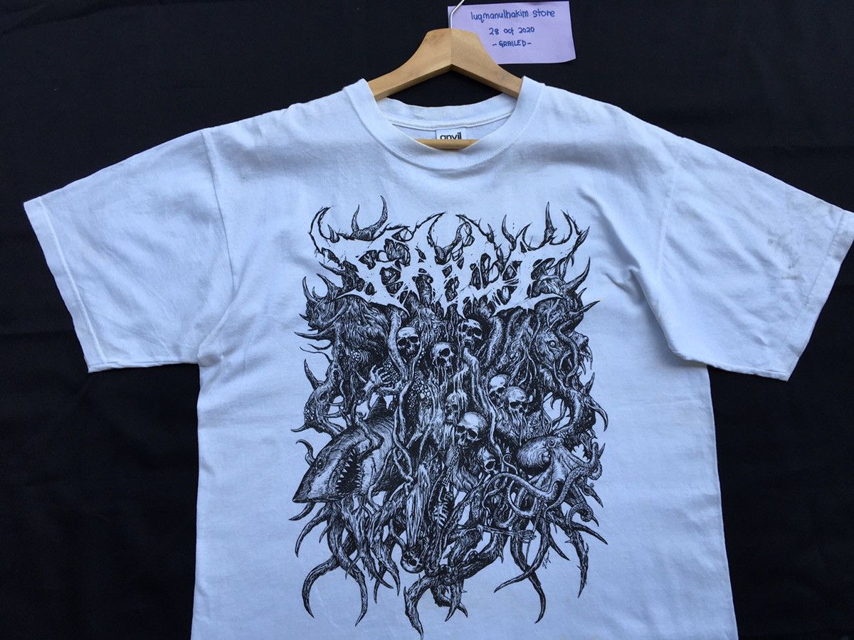 Vintage Rare Skulls Artistic Illustration Hell Life Devils Tee Size US L / EU 52-54 / 3 - 13 Thumbnail