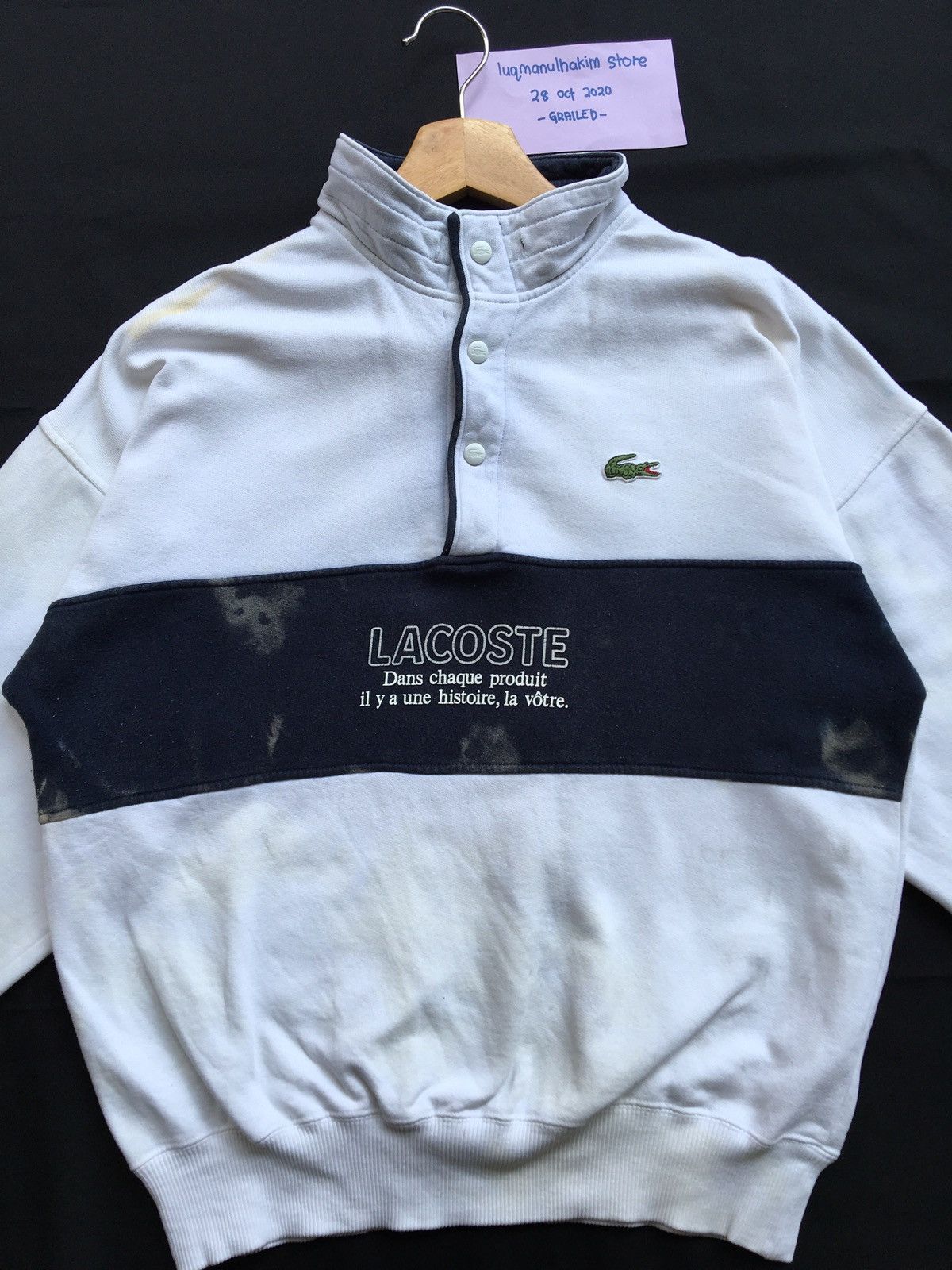 Lacoste Vintage Lacoste Sweatshirt Crewneck Big Logo Size US M / EU 48-50 / 2 - 1 Thumbnail