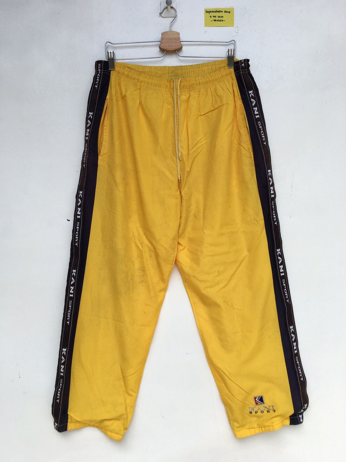 image of Kani Vintage Kani Sport Track Pants in Yellow, Men's (Size 31)