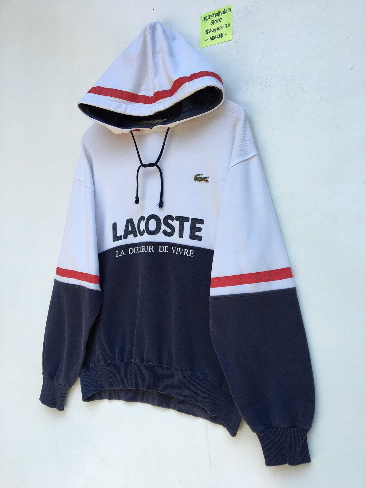 Lacoste Vintage Lacoste Spellout Big Logo Hoodie Size US L / EU 52-54 / 3 - 3 Thumbnail