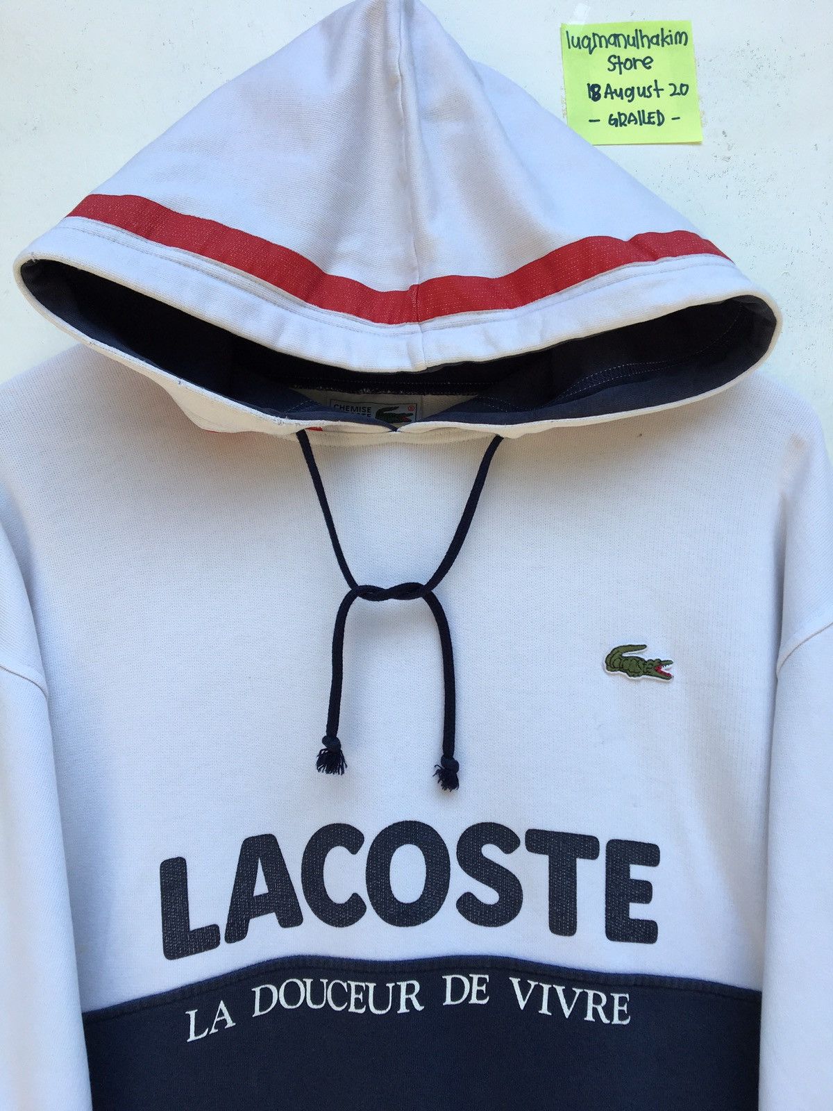 Lacoste Vintage Lacoste Spellout Big Logo Hoodie Size US L / EU 52-54 / 3 - 5 Thumbnail