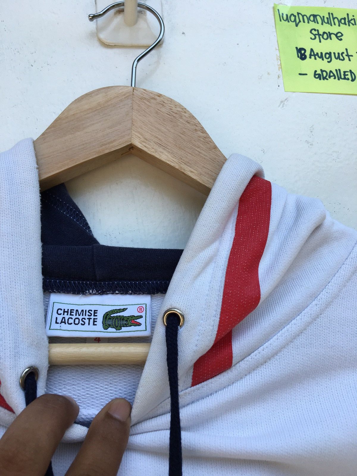 Lacoste Vintage Lacoste Spellout Big Logo Hoodie Size US L / EU 52-54 / 3 - 8 Thumbnail