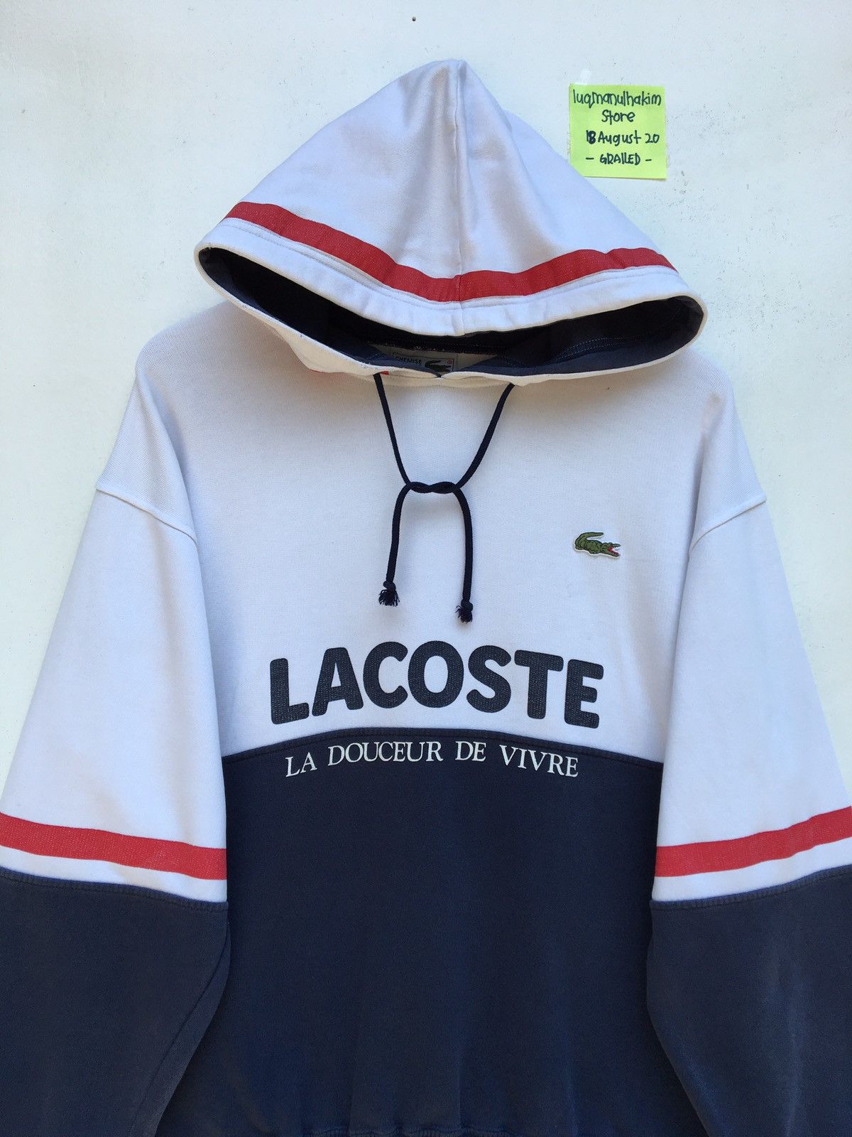 Lacoste Vintage Lacoste Spellout Big Logo Hoodie Size US L / EU 52-54 / 3 - 4 Thumbnail