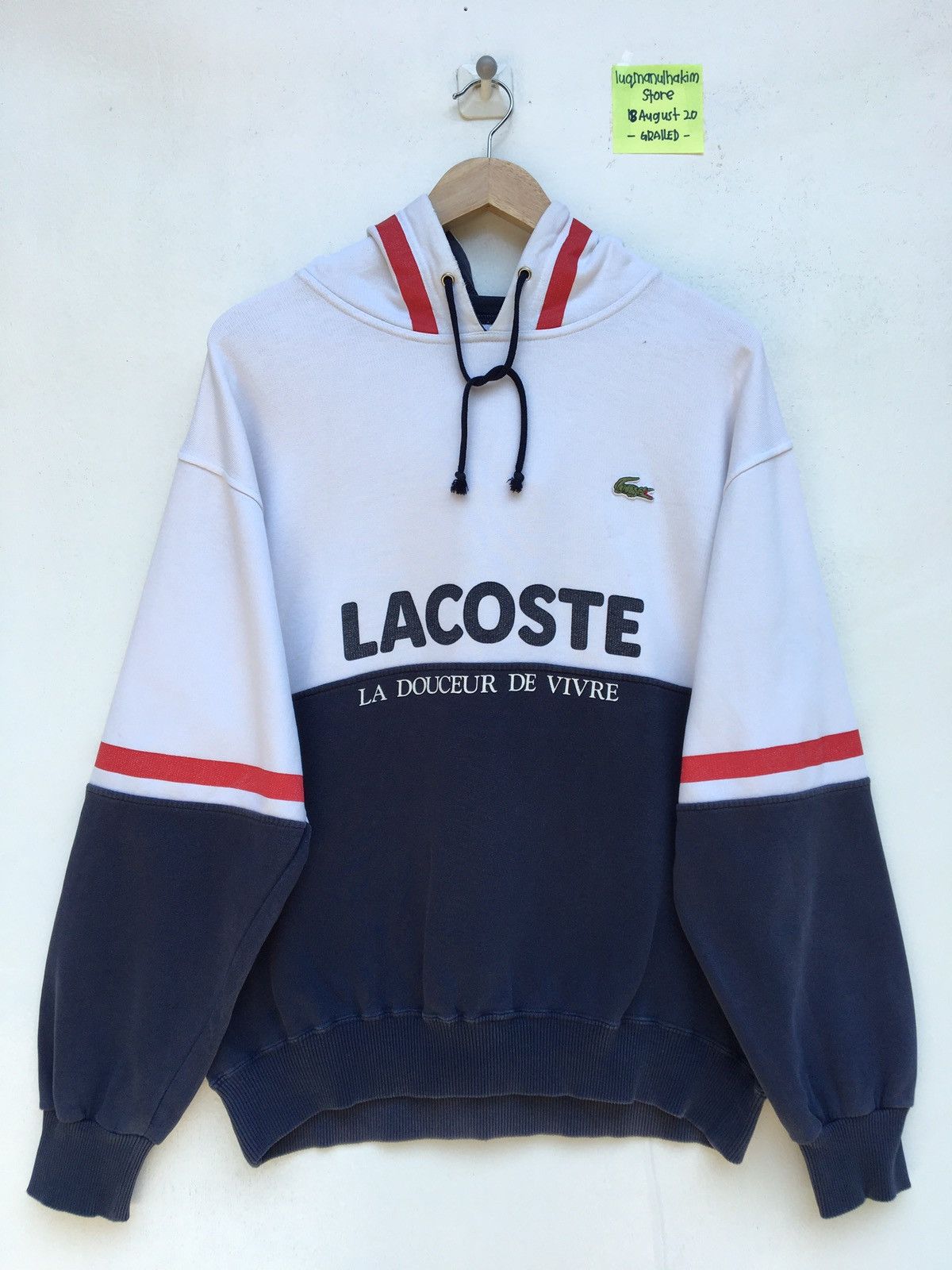 Lacoste Vintage Lacoste Spellout Big Logo Hoodie Size US L / EU 52-54 / 3 - 7 Thumbnail