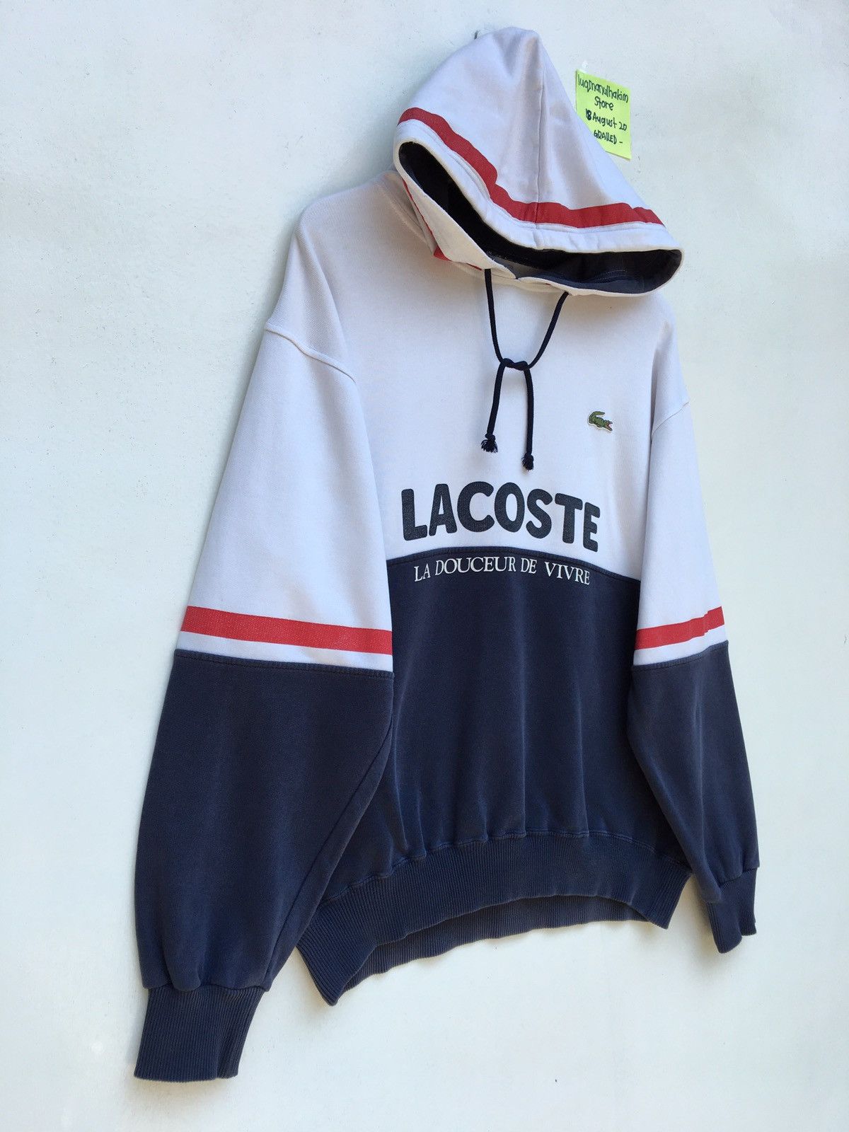 Lacoste Vintage Lacoste Spellout Big Logo Hoodie Size US L / EU 52-54 / 3 - 2 Thumbnail