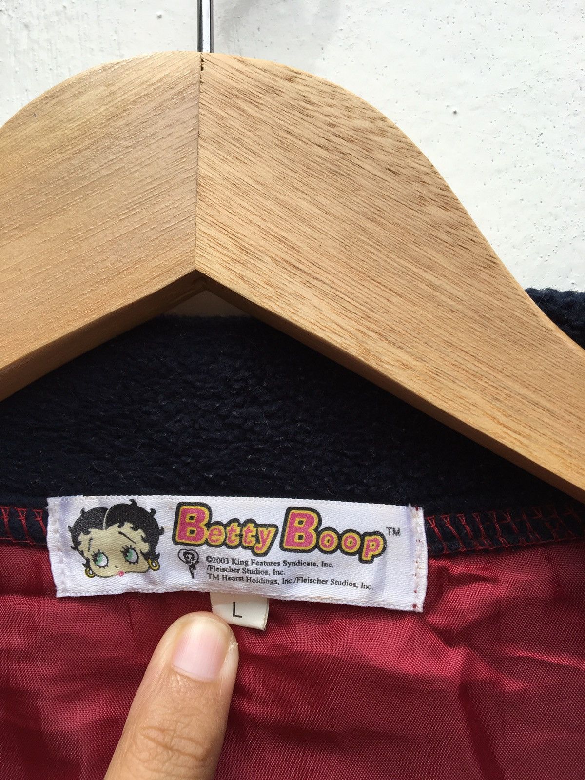 Cartoon Network tg BETTY BOOP Fleece Red Jacket Big Logo Betty Boop CowBoY Size US L / EU 52-54 / 3 - 13 Thumbnail