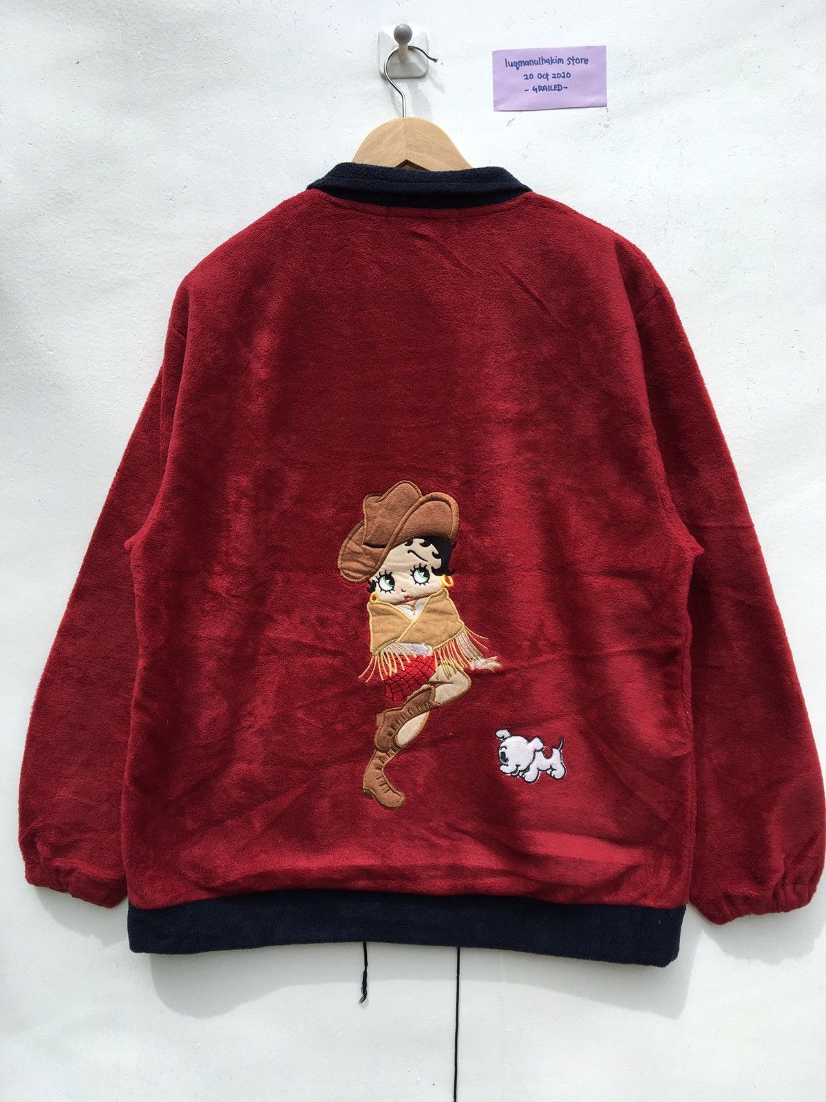 Cartoon Network tg BETTY BOOP Fleece Red Jacket Big Logo Betty Boop CowBoY Size US L / EU 52-54 / 3 - 2 Thumbnail
