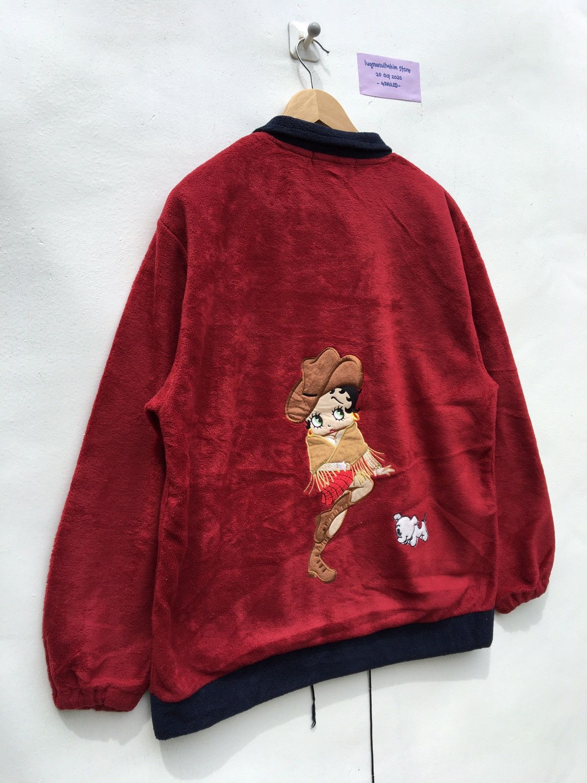 Cartoon Network tg BETTY BOOP Fleece Red Jacket Big Logo Betty Boop CowBoY Size US L / EU 52-54 / 3 - 4 Thumbnail