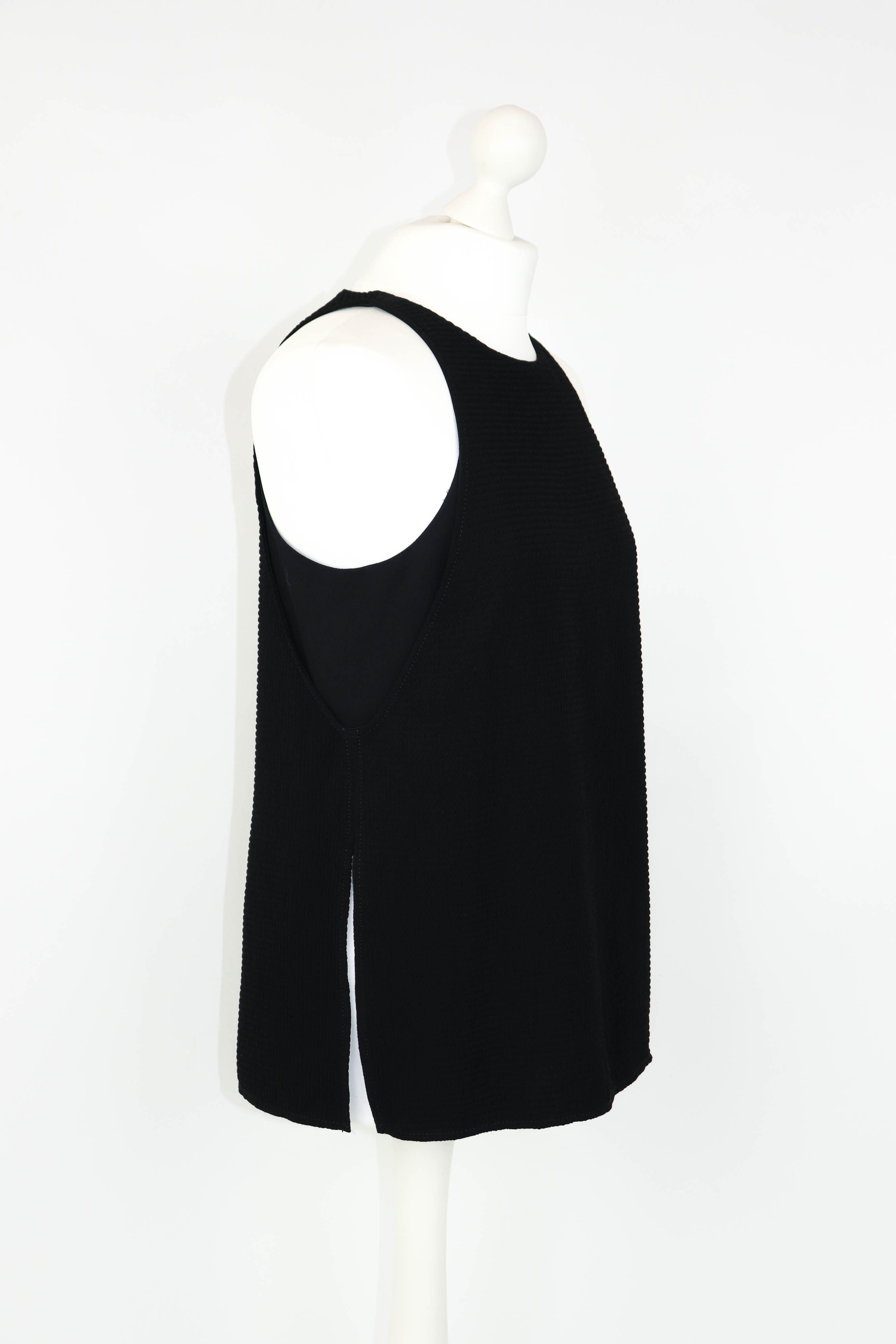 Helmut Lang Women's Helmut Lang Black Layered Mini Top Zip Blouse Size M / US 6-8 / IT 42-44 - 4 Thumbnail