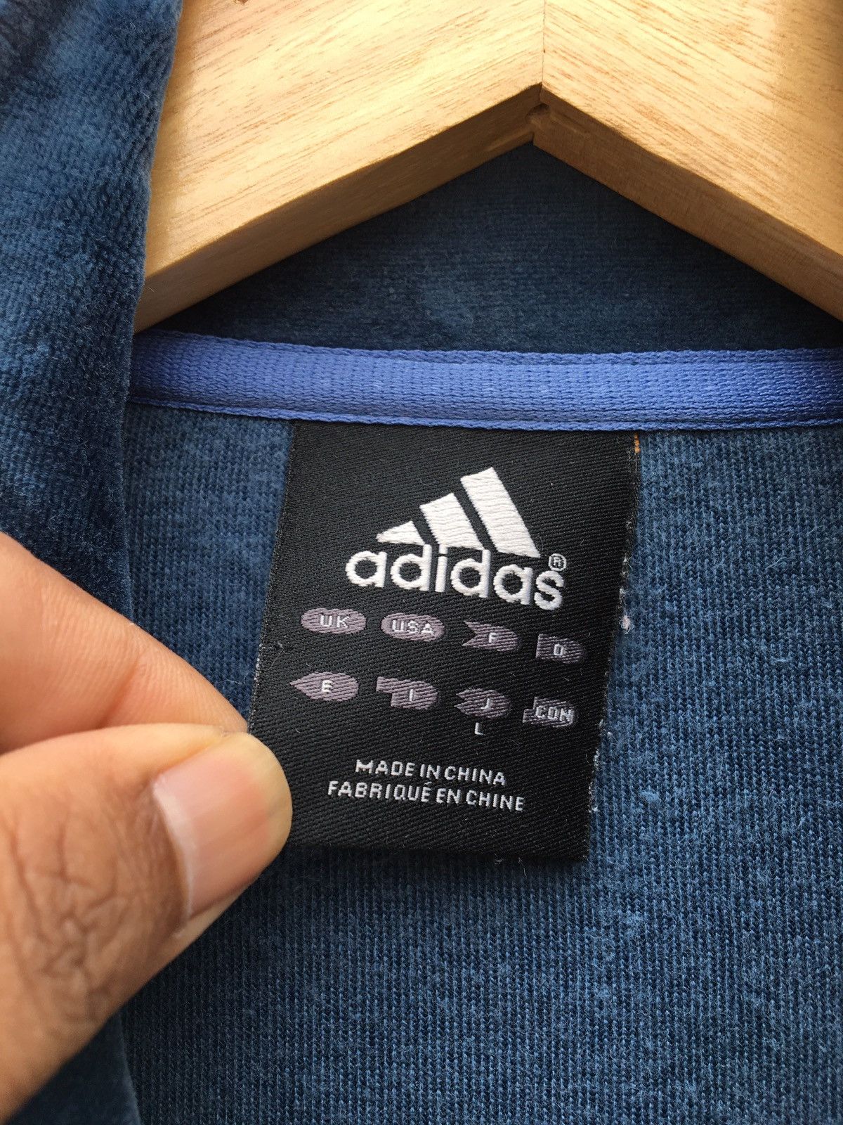Adidas Navy Velvet Adidas 3 Stripes Tracksuit Big Logo Sweater Size US M / EU 48-50 / 2 - 8 Thumbnail