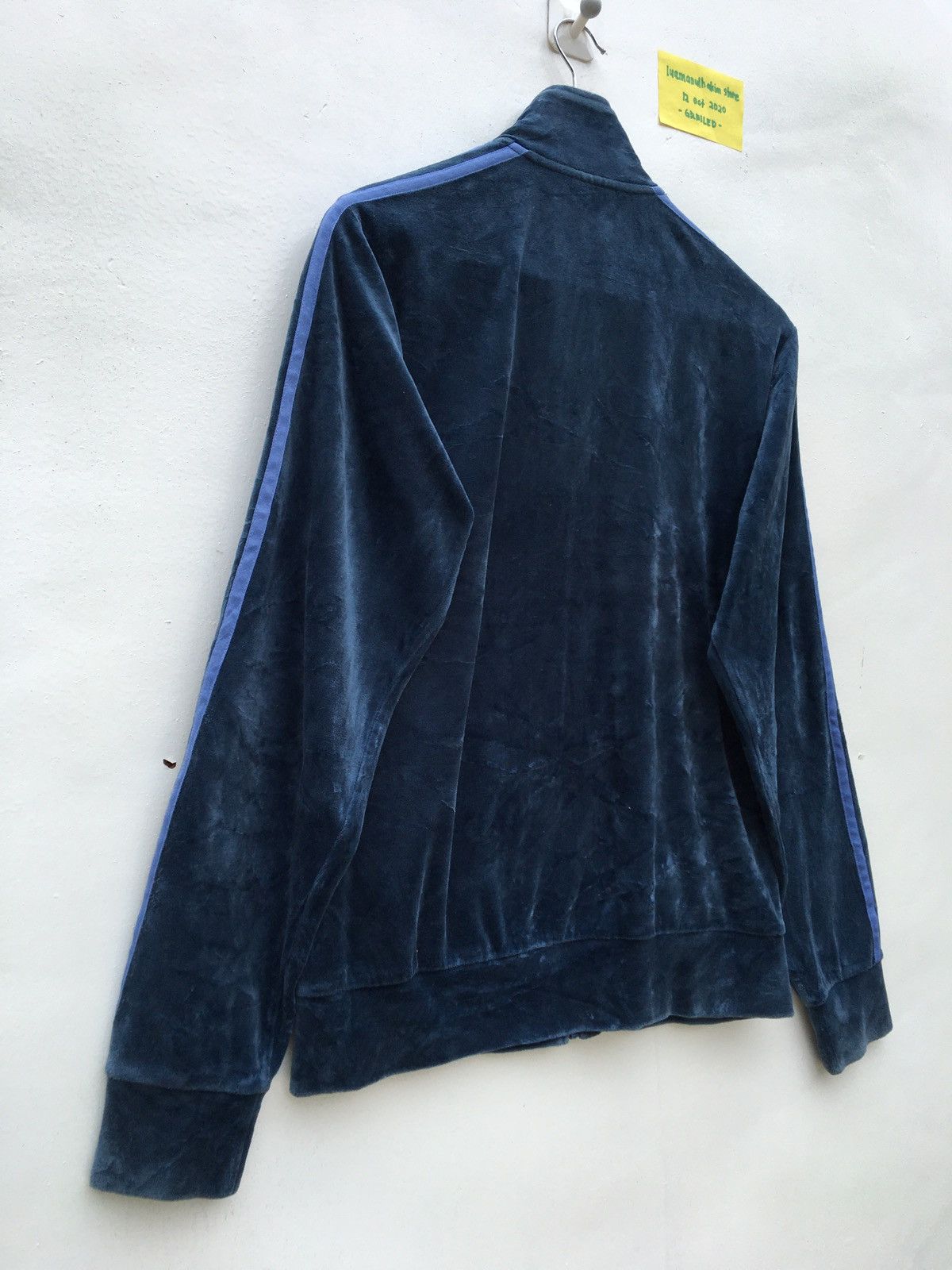 Adidas Navy Velvet Adidas 3 Stripes Tracksuit Big Logo Sweater Size US M / EU 48-50 / 2 - 10 Thumbnail