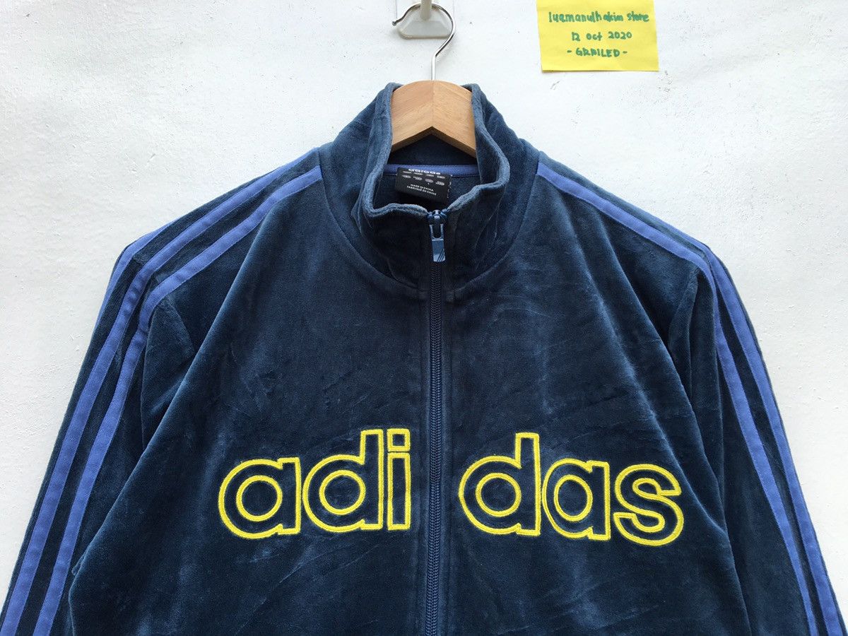 Adidas Navy Velvet Adidas 3 Stripes Tracksuit Big Logo Sweater Size US M / EU 48-50 / 2 - 5 Thumbnail