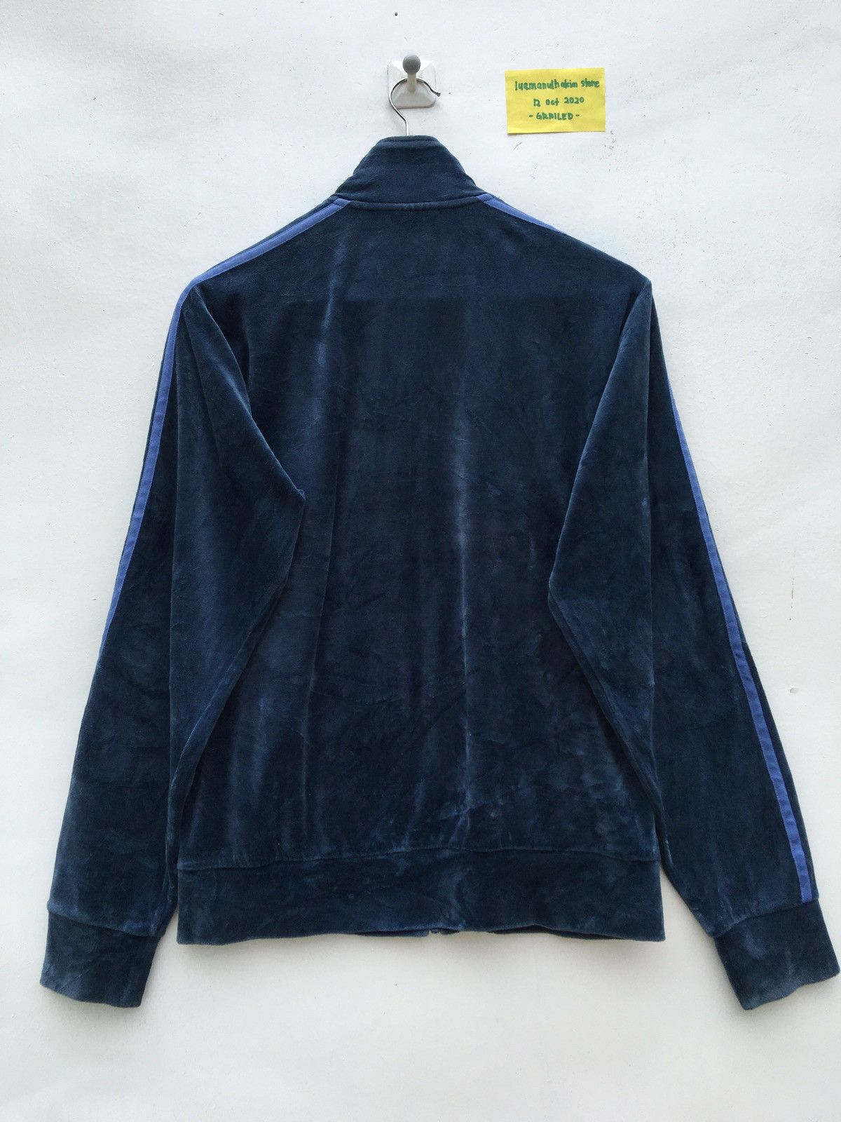 Adidas Navy Velvet Adidas 3 Stripes Tracksuit Big Logo Sweater Size US M / EU 48-50 / 2 - 9 Thumbnail