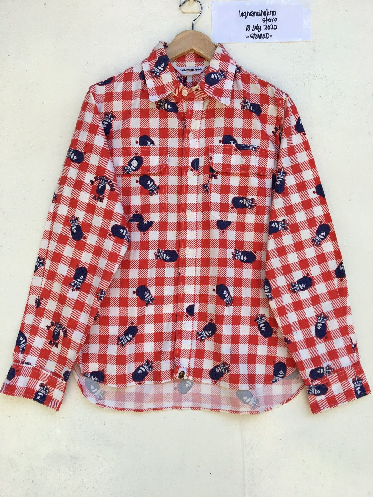 Bape Crown Ape Head Button Up Shirt Size US S / EU 44-46 / 1 - 1 Thumbnail