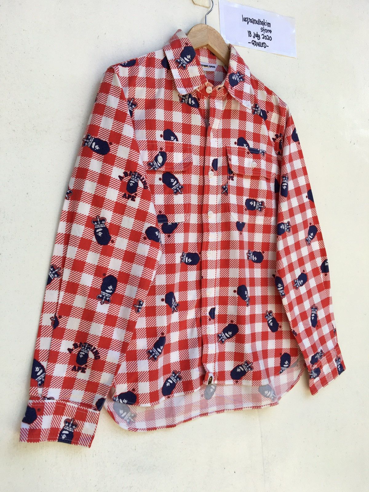 Bape Crown Ape Head Button Up Shirt Size US S / EU 44-46 / 1 - 2 Thumbnail