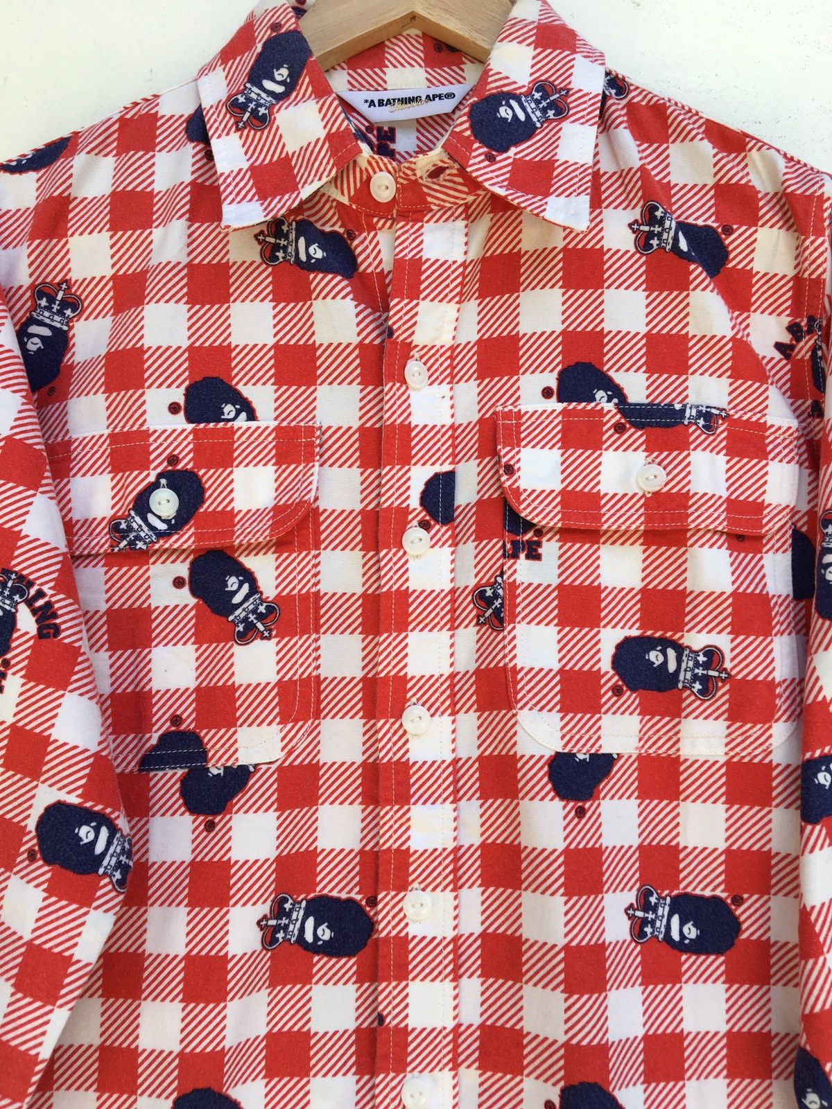 Bape Crown Ape Head Button Up Shirt Size US S / EU 44-46 / 1 - 7 Thumbnail