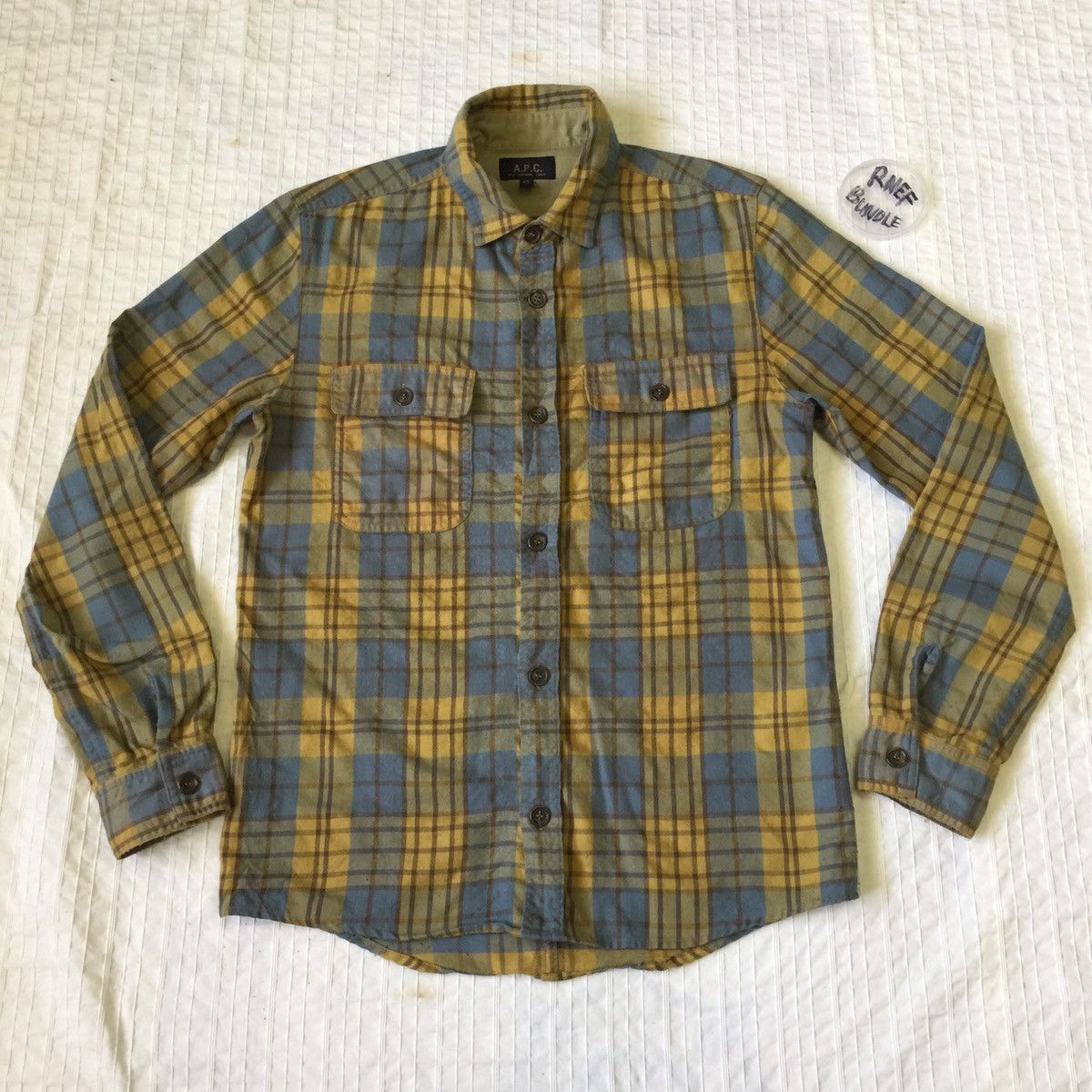 A.P.C. A.P.C Rue Madame Paris Plaid Flannel Shirt Made in Tunisia Size US S / EU 44-46 / 1 - 9 Thumbnail
