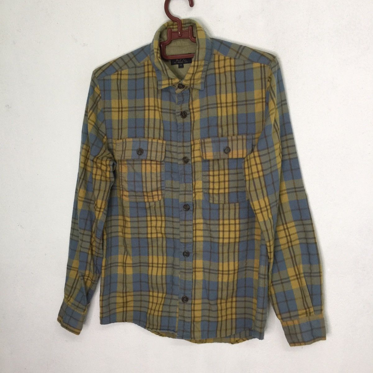A.P.C. A.P.C Rue Madame Paris Plaid Flannel Shirt Made in Tunisia Size US S / EU 44-46 / 1 - 3 Thumbnail