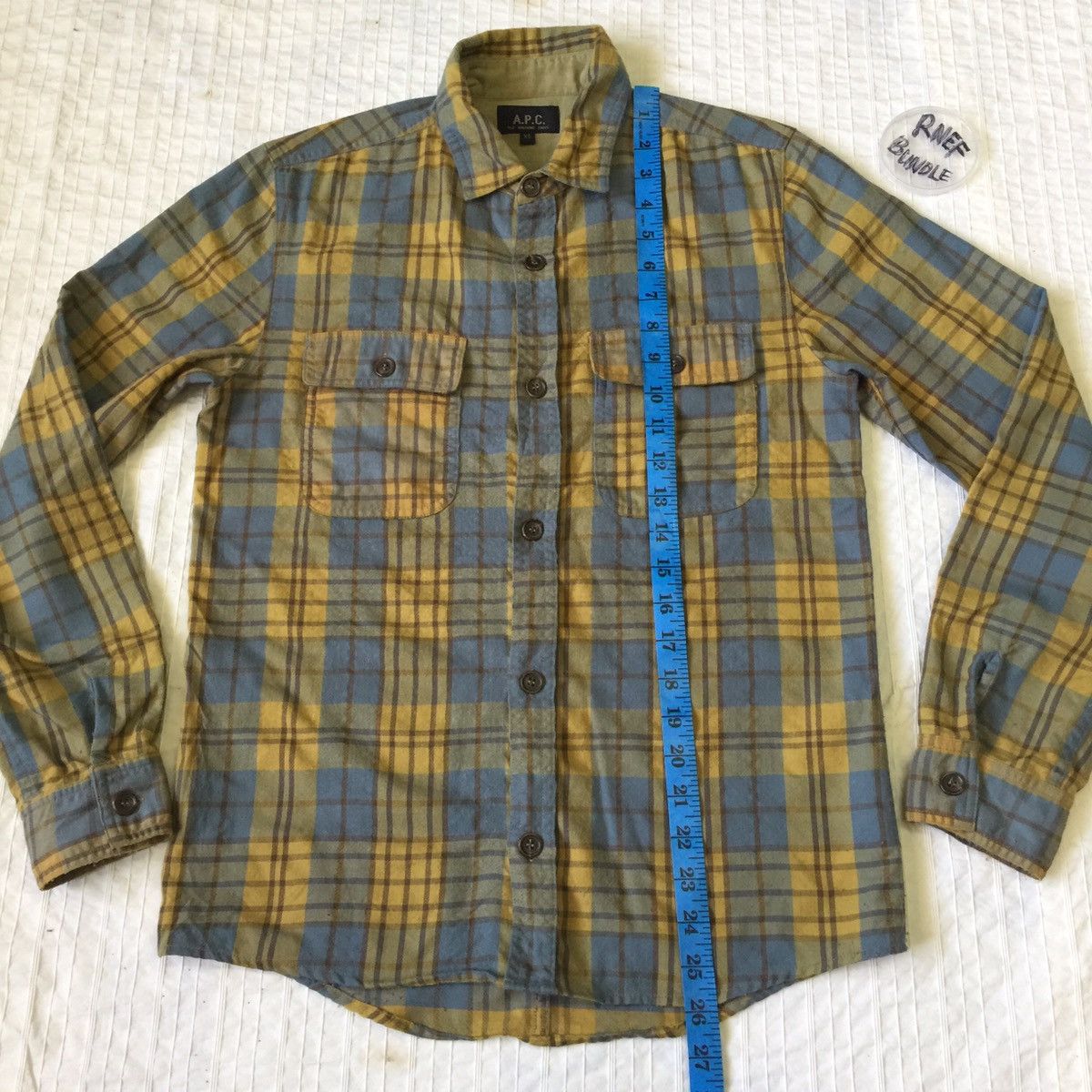 A.P.C. A.P.C Rue Madame Paris Plaid Flannel Shirt Made in Tunisia Size US S / EU 44-46 / 1 - 12 Thumbnail
