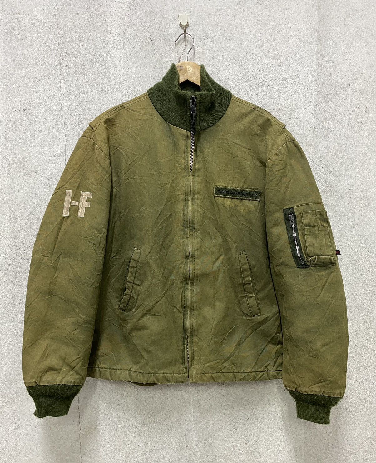Vintage Vintage 80s Embasement Army Bomber Jacket Size US M / EU 48-50 / 2 - 1 Thumbnail