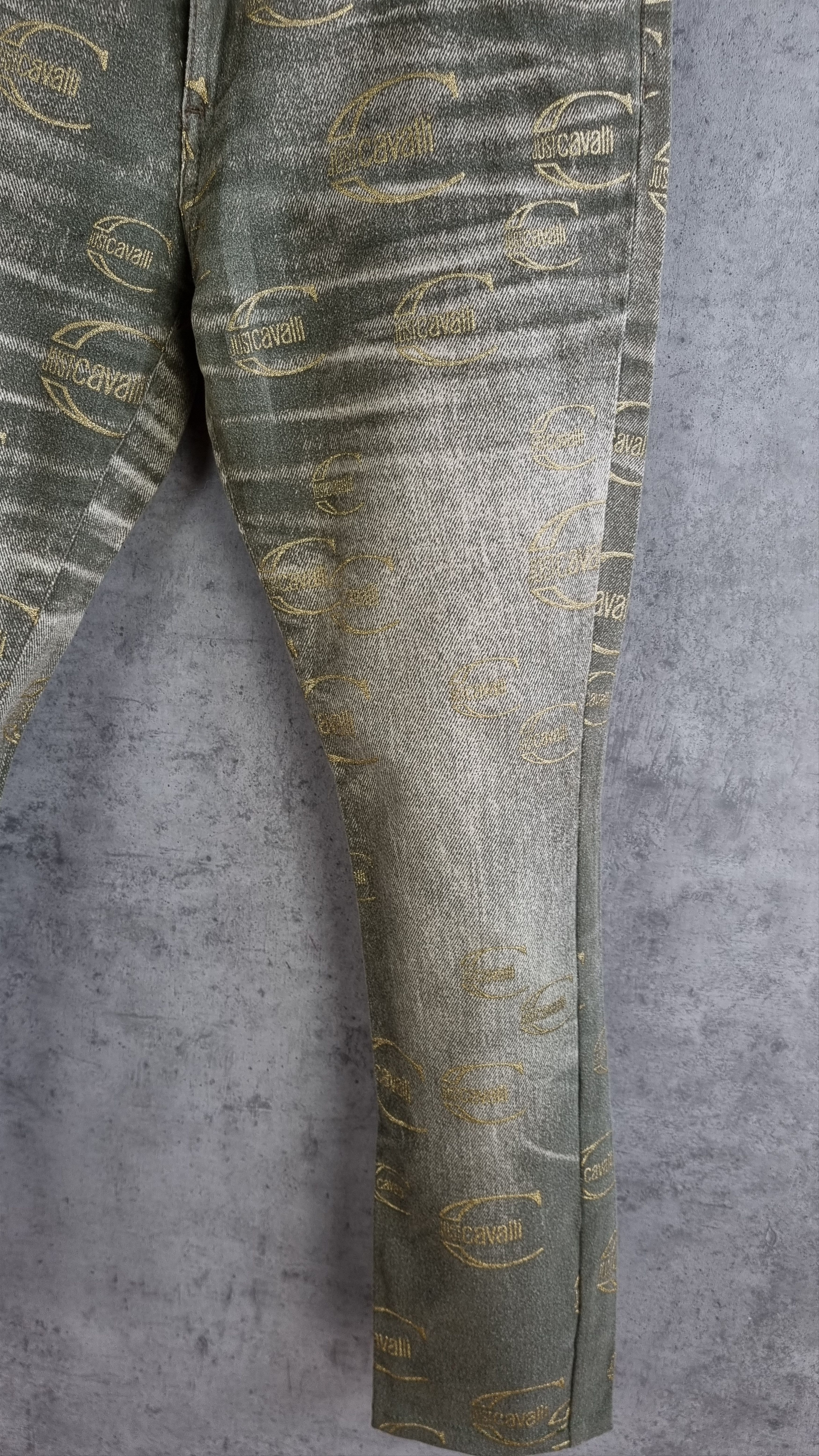 Just Cavalli × Roberto Cavalli Rare 90s Just Cavalli Monogram Gold Vintage Jeans Size US 29 - 11 Thumbnail