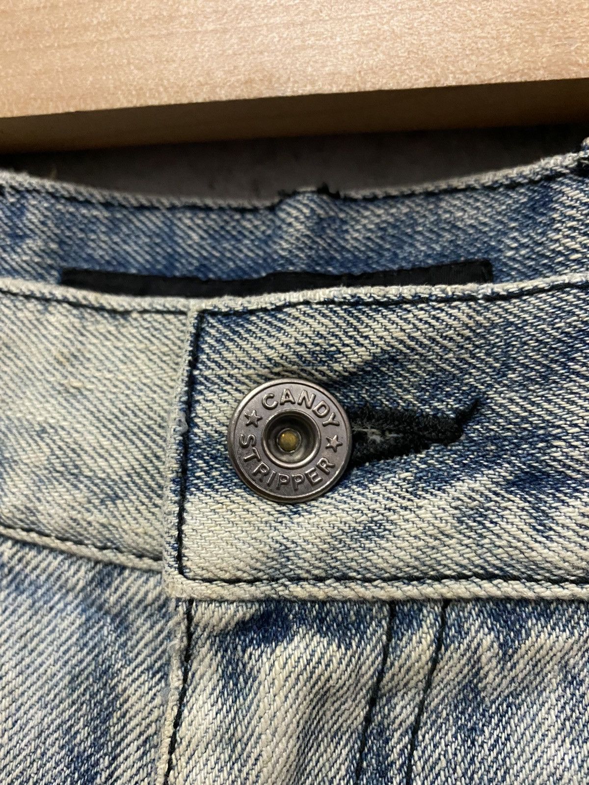 Designer × Japanese Brand Candy Stripper Harajuku Distressed Studded Denim Pants Size US 31 - 17 Thumbnail