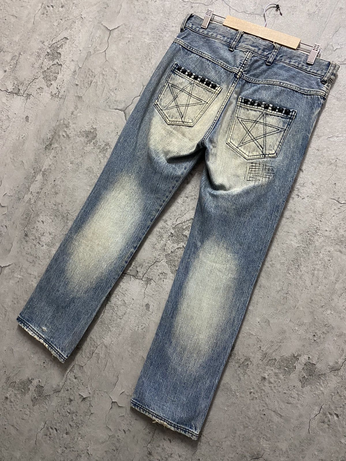 Designer × Japanese Brand Candy Stripper Harajuku Distressed Studded Denim Pants Size US 31 - 12 Thumbnail