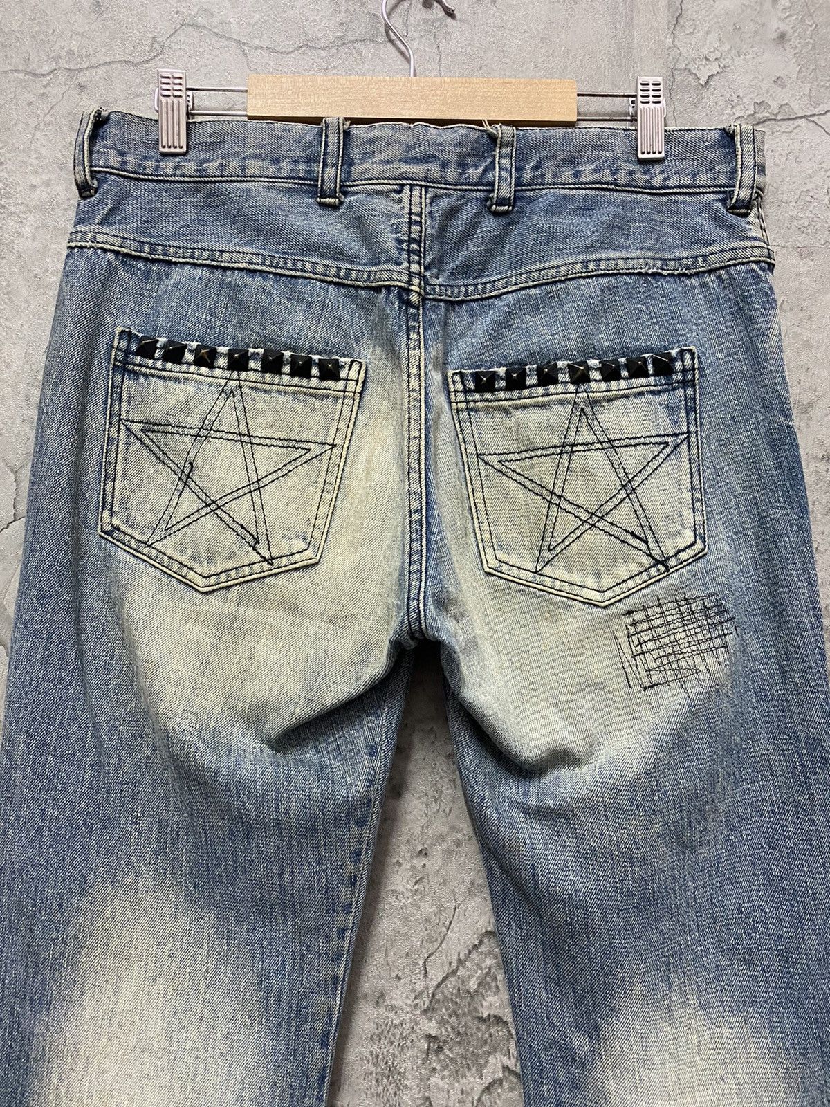 Designer × Japanese Brand Candy Stripper Harajuku Distressed Studded Denim Pants Size US 31 - 13 Thumbnail