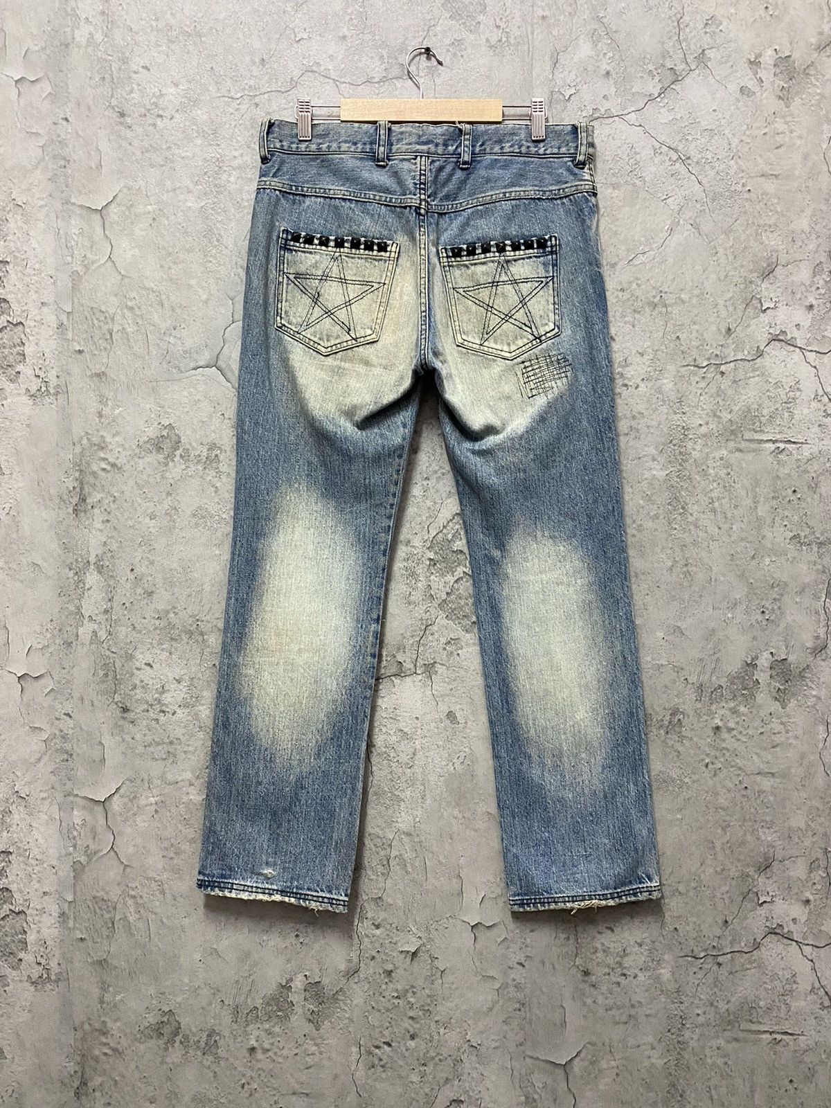 Designer × Japanese Brand Candy Stripper Harajuku Distressed Studded Denim Pants Size US 31 - 2 Thumbnail