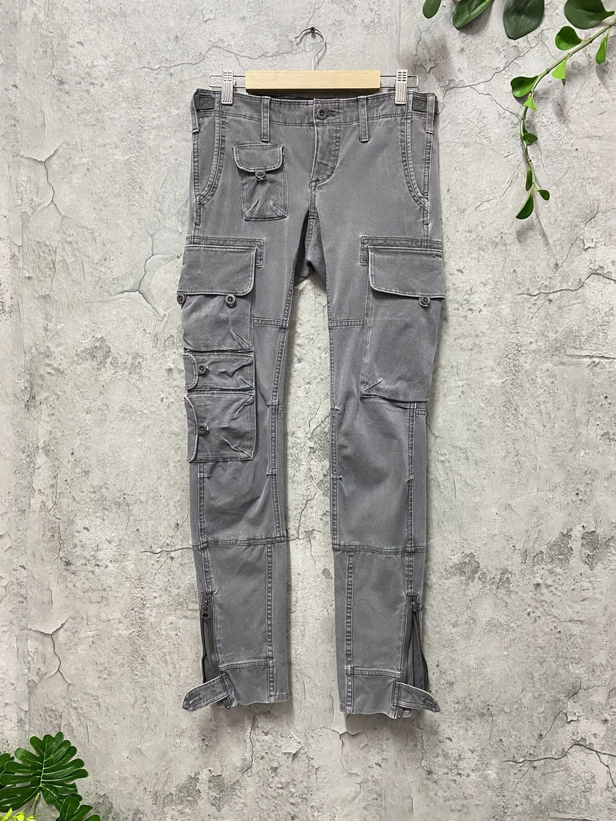 image of Polo Ralph Lauren x Ralph Lauren Vintage Ralph Laurent Tactical Multi Pocket Cargo Pants in Faded G