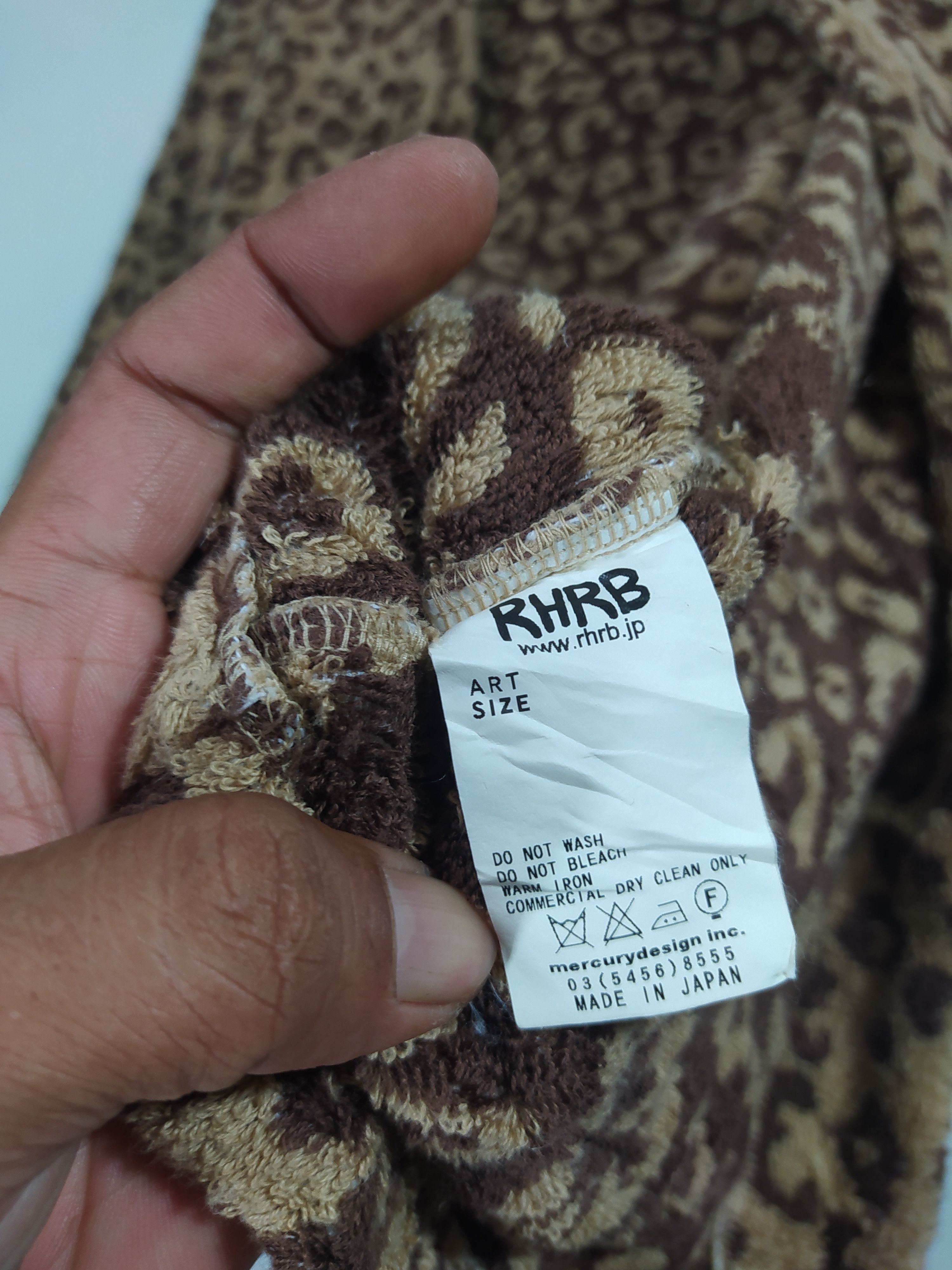 Indigo × Japanese Brand × Vintage Made in Japan Rhrb X Leopard Fleece Cardigan Hoodie Size US S / EU 44-46 / 1 - 8 Thumbnail