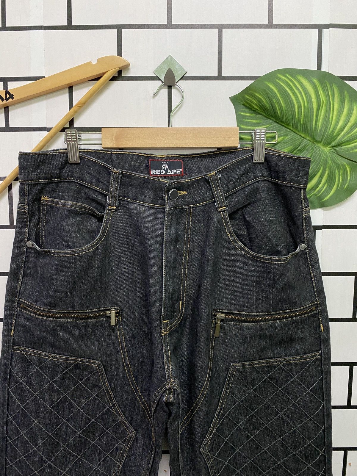 Designer × Vintage Vintage RED APE Double Knee Denim Size US 34 / EU 50 - 3 Thumbnail